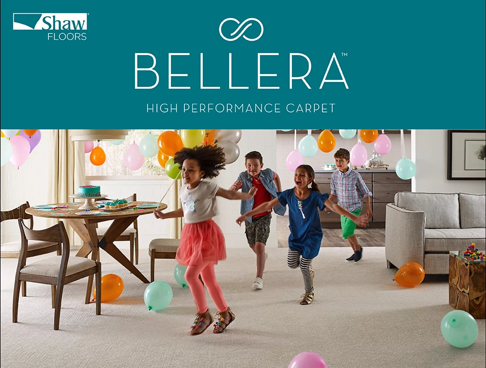 Bellera Carpet promo image of kids birthday party from Essex Paint and Carpet in the Essex Junction, VT area