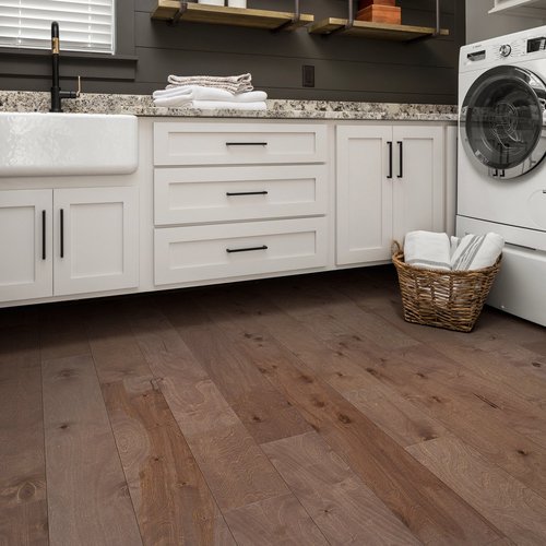 Kitchen with hardwood flooring from Essex Paint and Carpet in the Essex Junction, VT area